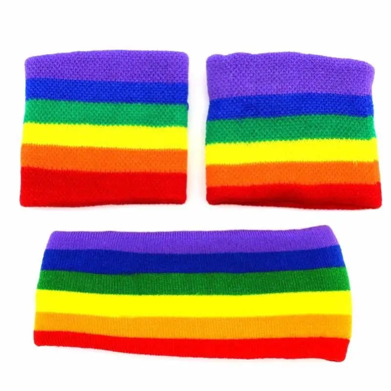 Rainbow Pride Sweatband Set