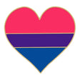 Bisexual Pride Flag Heart Pin Badge - Proud Supplies