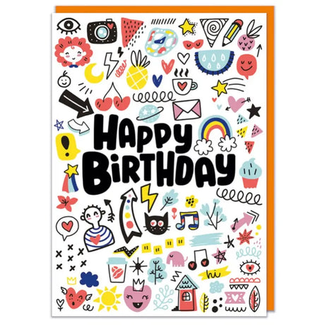 Happy Birthday Doodles Card - Proud Supplies