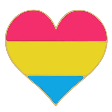 Pansexual Pride Flag Heart Pin Badge - Proud Supplies