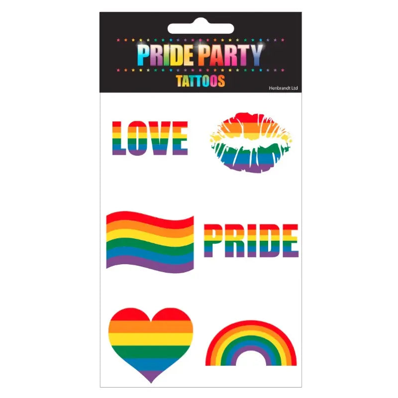 6 Pride Temporary Tattoos - Proud Supplies