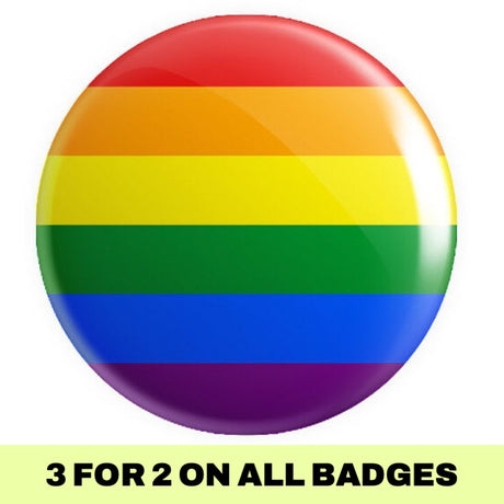 Rainbow Pride Flag Button Badge - Proud Supplies