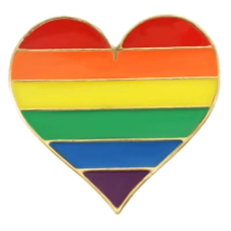 Rainbow Pride Flag Heart Pin Badge - Proud Supplies