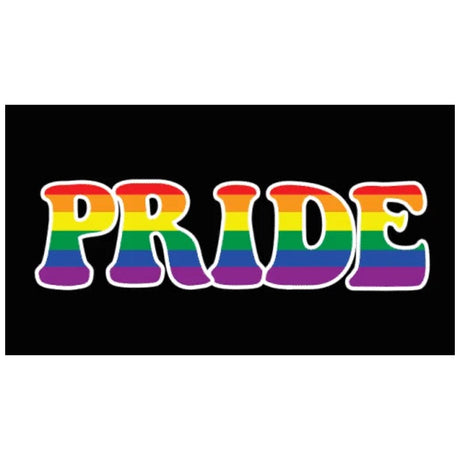 Rainbow Pride Text Flag (5ft x 3ft) - Proud Supplies