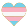 Transgender Pride Flag Heart Pin Badge - Proud Supplies