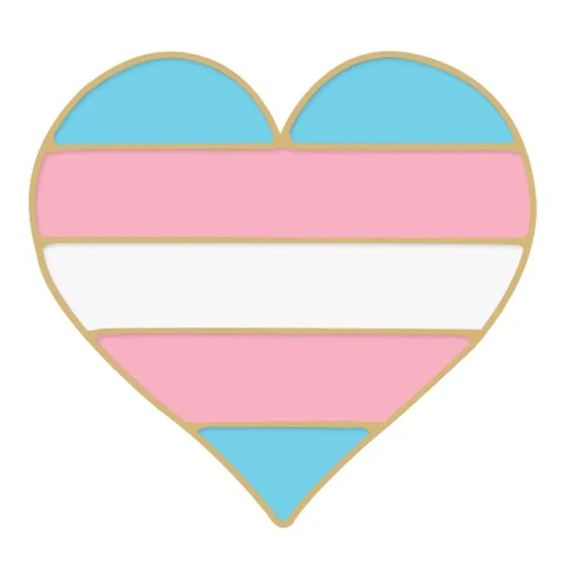 Transgender Pride Flag Heart Pin Badge - Proud Supplies