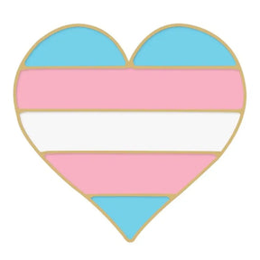 Transgender Pride Flag Heart Pin Badge - Proud Supplies