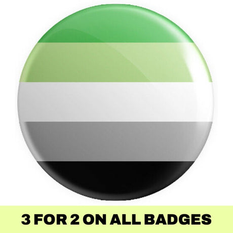 Aromantic Flag Button Badge - Proud Supplies