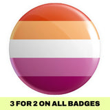 Community Lesbian Flag Button Badge - Proud Supplies