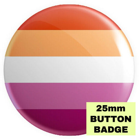 Community Lesbian Flag Button Badge - Proud Supplies