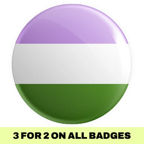 Genderqueer Flag Button Badge - Proud Supplies