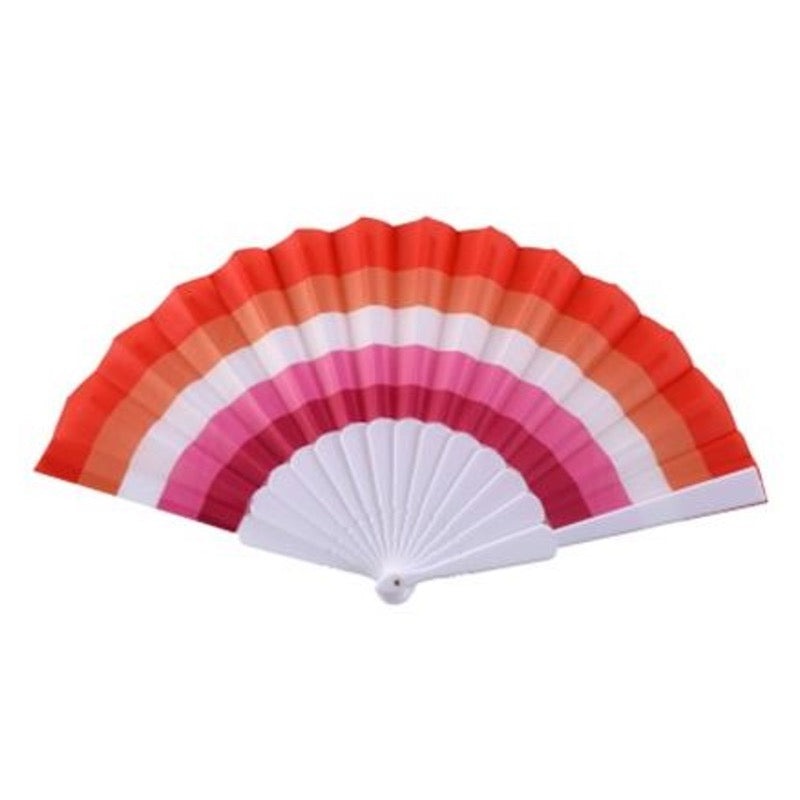 PROUD ESSENTIALS Lesbian Pride Flag Handheld Fan - Proud Supplies LGBTQ+ Gay Pride Store