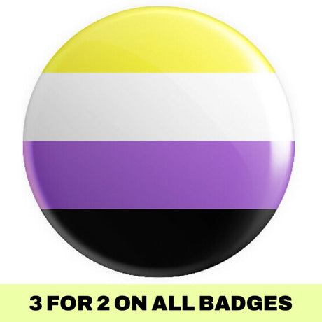 Non-Binary Flag Button Badge - Proud Supplies