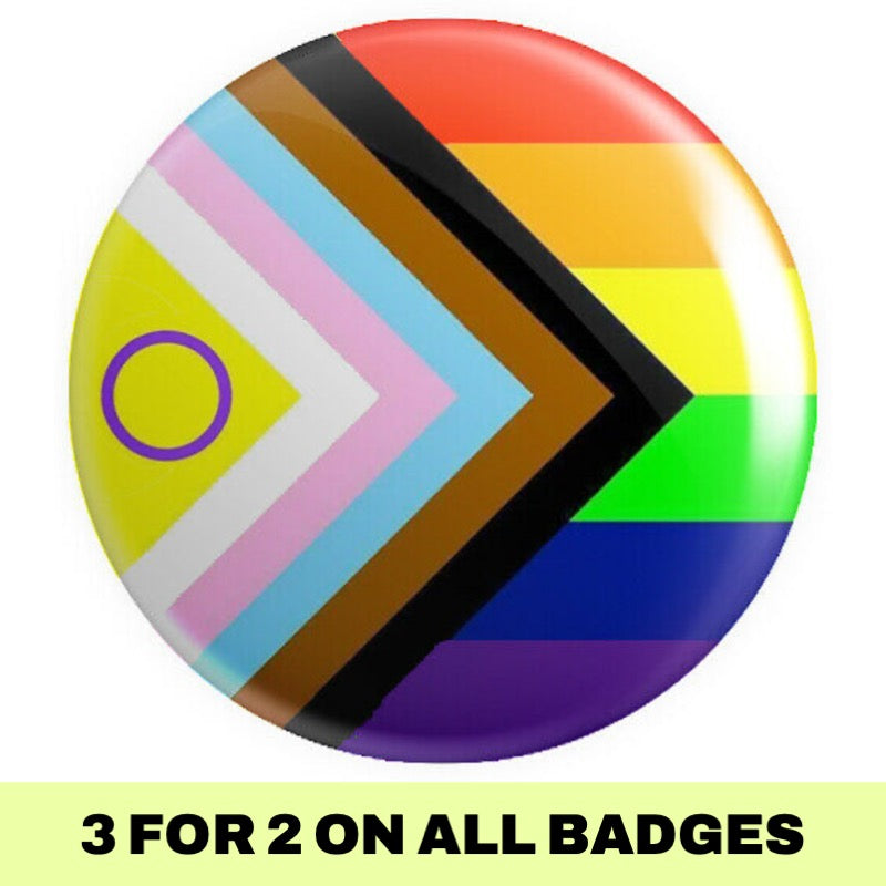 Progress Flag (Intersex) Button Badge - Proud Supplies